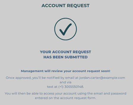 Account Request Submitted