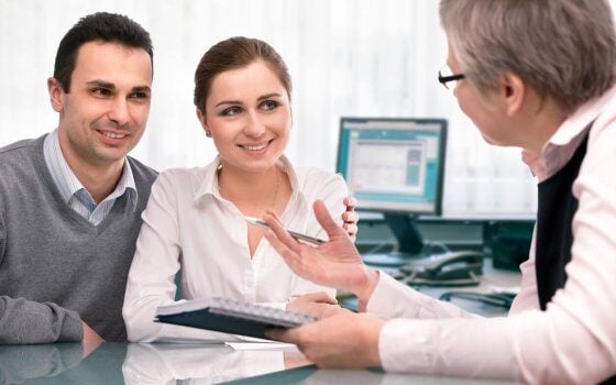 Young couple at the  financial planning consultation